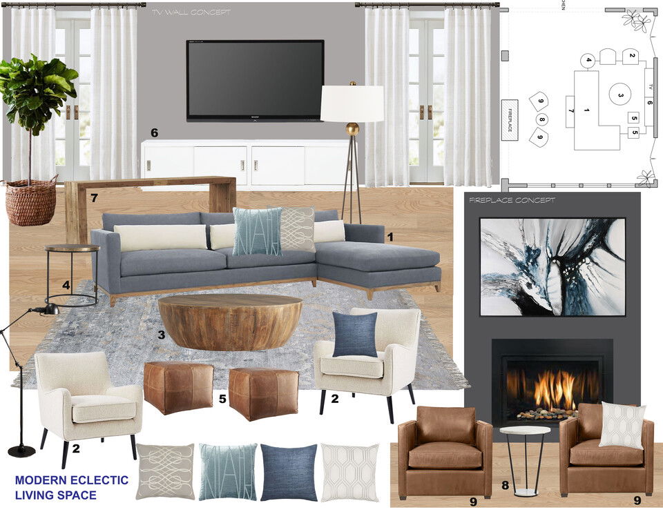 Bright and Eclectic Living Room Design Laura A. Moodboard 1 thumb