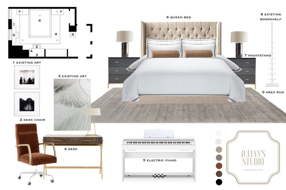Idea de diseño de apartamento estudio moderno y elegante MaryBeth C. Moodboard 1 miniatura