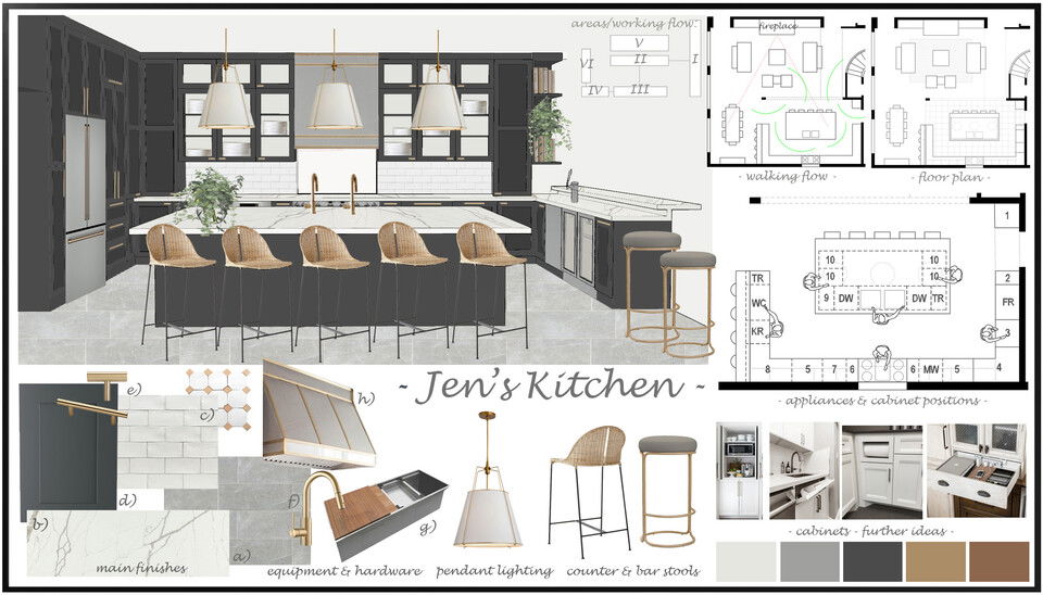 Elegant Kitchen & Laundry Room Interior Design Selma A. Moodboard 1 thumb