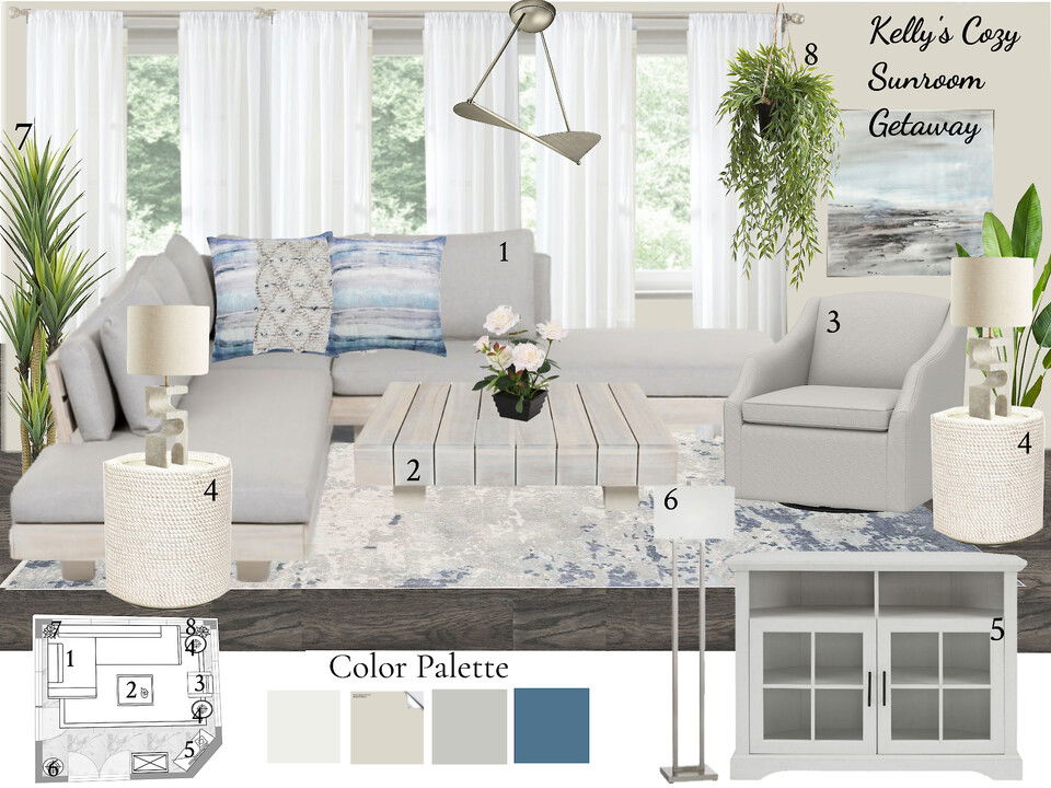 Modern Coastal Sunroom Design KaSonndra L. Moodboard 1 thumb