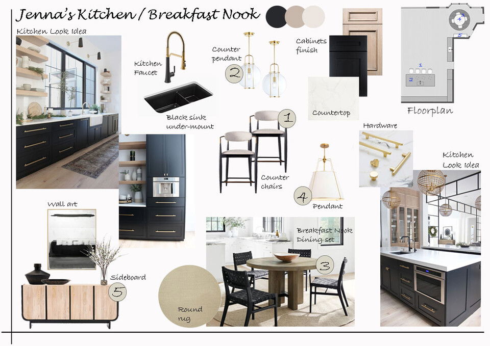 Modern Elegant Living/Dining and Kitchen Design Liana S. Moodboard 2 thumb