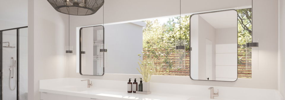 Sleek White Porcelain Bathroom Design- After Rendering