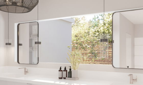 Sleek White Porcelain Bathroom Design by top Chandler interior designers