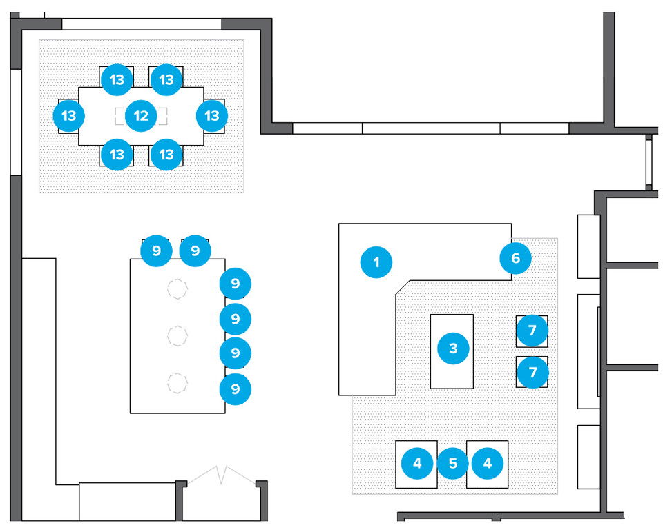 Online Designer Combined Living/Dining Floorplan