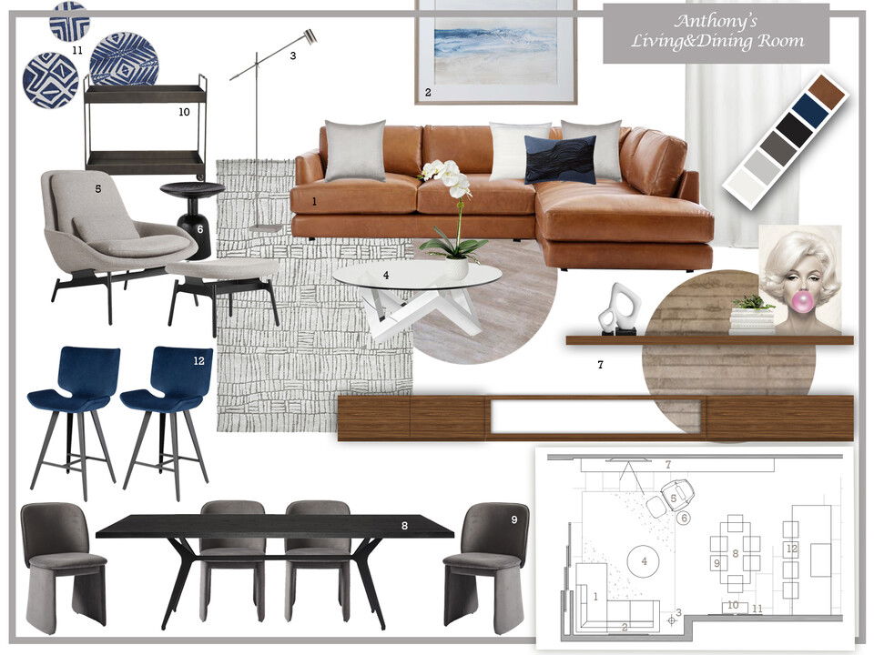 Classy Interior Design With Blue Accent Pieces Dragana V. Moodboard 2 thumb