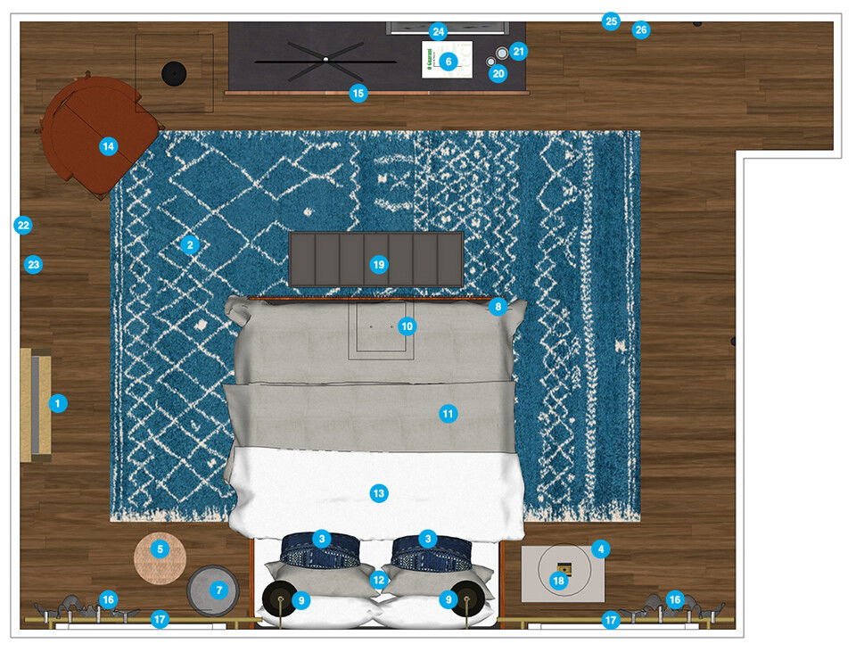 Online Designer Bedroom Floorplan