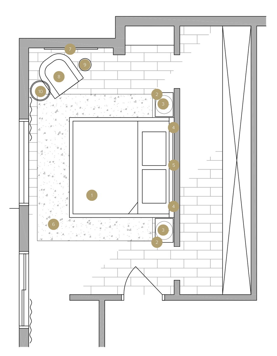 Plano del Dormitorio del Diseñador en Línea