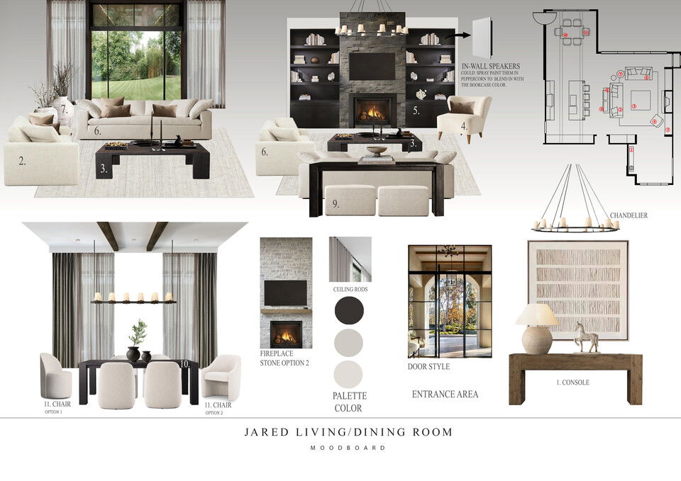 Modern Neutral Living Dining Room Combo Nathalie I. Moodboard 2 thumb