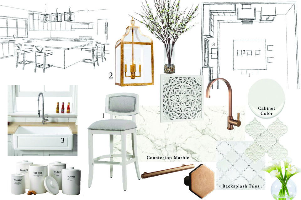 Elegant and Light Kitchen Design Sarah M. Moodboard 1 thumb