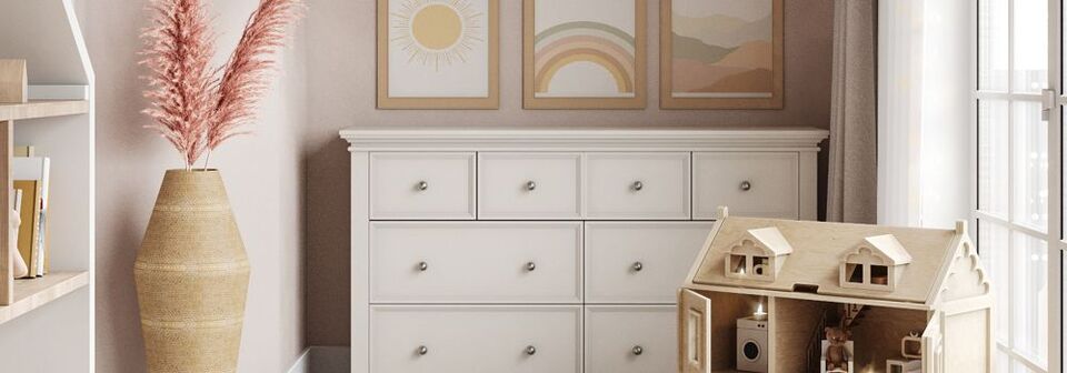 Contemporary Dreamy Pink Nursery Design- After Rendering