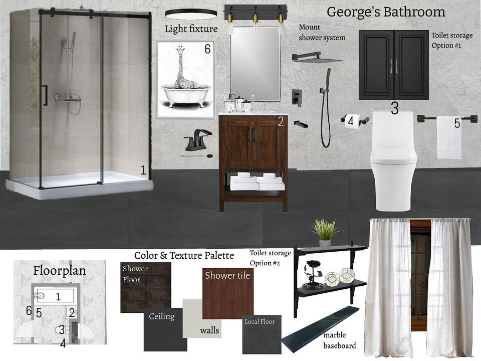 Baño de invitados Glam Ensuite KaSonndra L. Tablero de Inspiración 2 miniatura