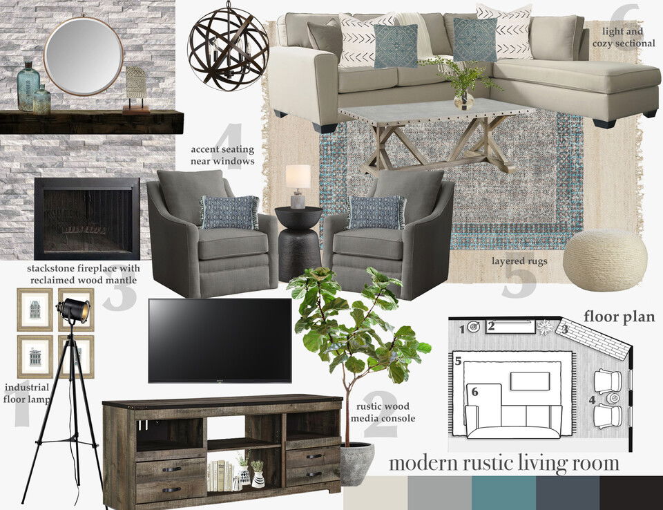 Transitional Bright Living Room & Dining Room  Angela S. Moodboard 1 thumb