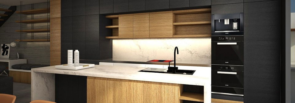 Diseño de Interior de Cocina Moderna- Renderizado Después