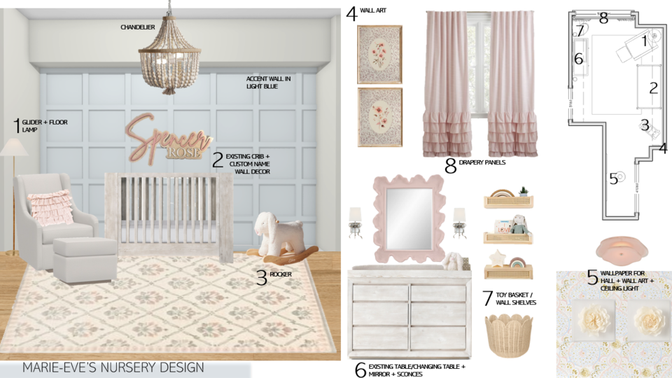 Nature-Inspired Baby Girl Nursery Design Berkeley H. Moodboard 2 thumb