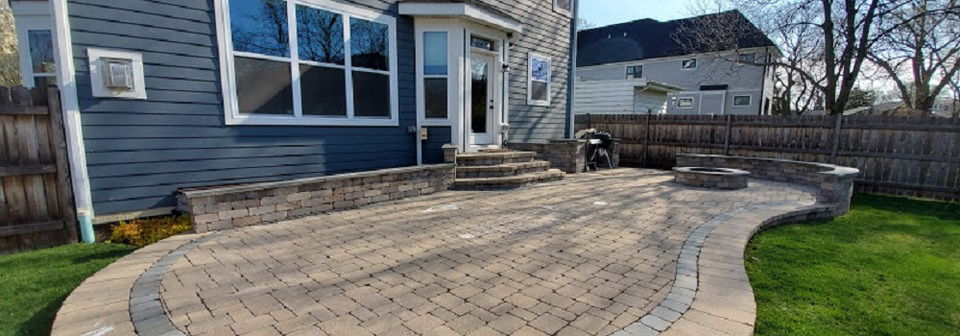 Stone Patio with Fire Pit Design Idea- Before Photo