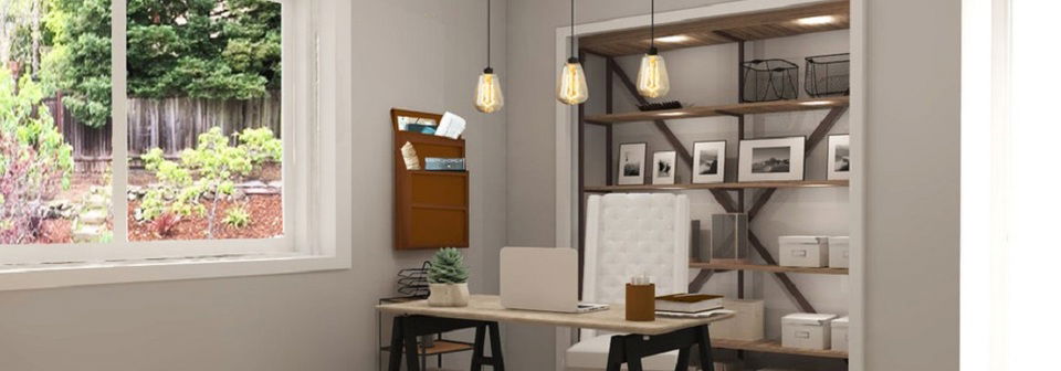 Multifunctional Small Home Office - After Rendering