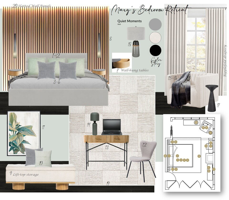 Inviting Modern Bedroom Renovation Wanda P. Moodboard 2 thumb