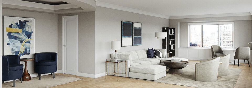 Classy Living & Dining Room with a View- After Rendering