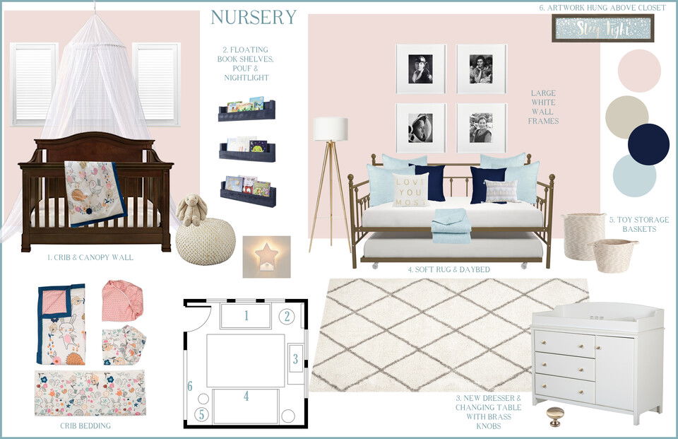 Girl Nursery Room Rachel H. Moodboard 1 thumb