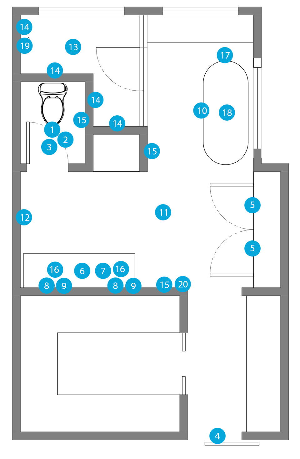 Online Designer Bathroom Floorplan