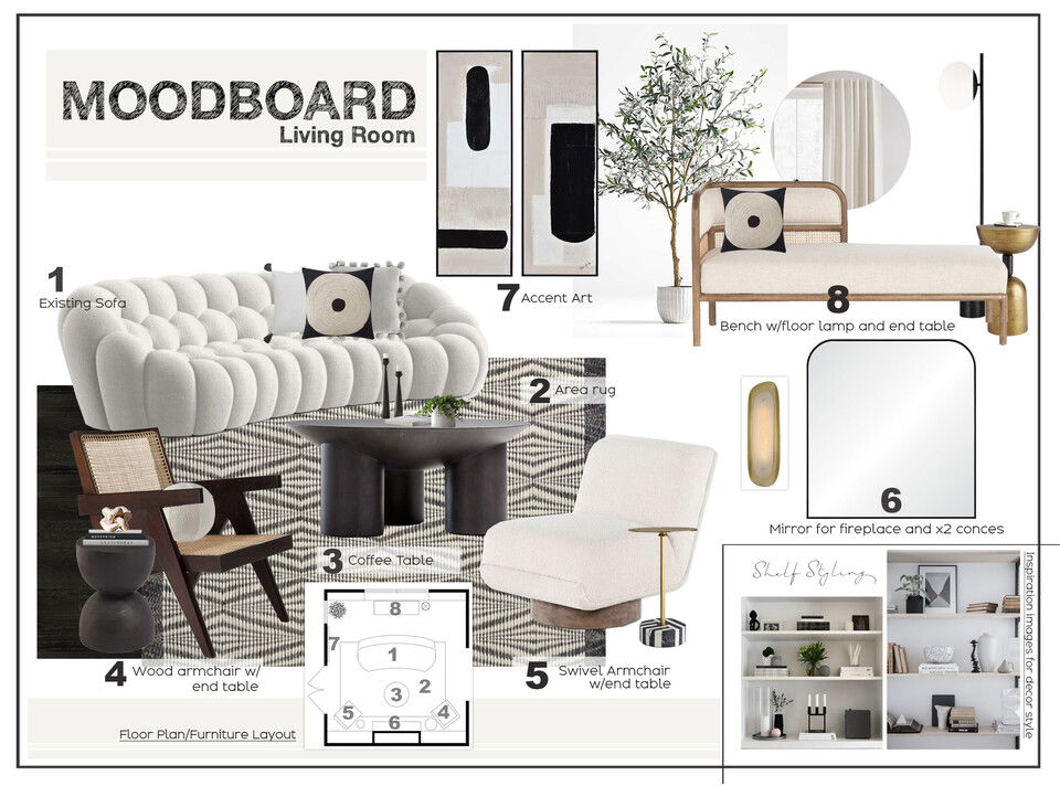 Bubble Curved Sofa Living Room Interior Design Marine H. Moodboard 1 thumb