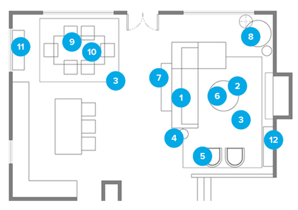 Online Designer Combined Living/Dining Floorplan