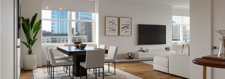 Chic Modern Living & Dining Room Design- After Rendering