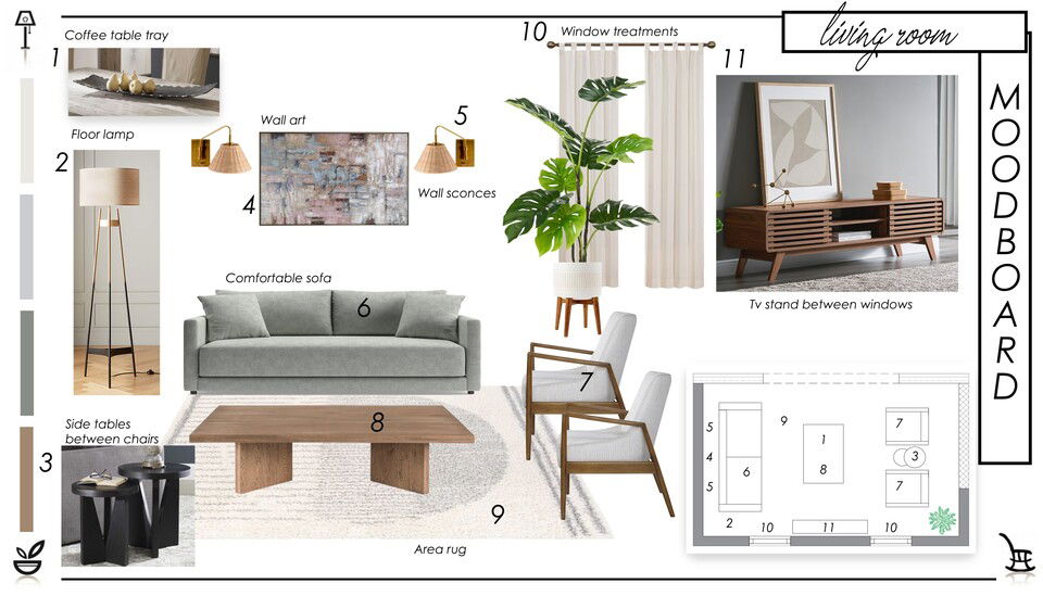 Modern Townhome Living & Dining Room Lidija P. Moodboard 2 thumb