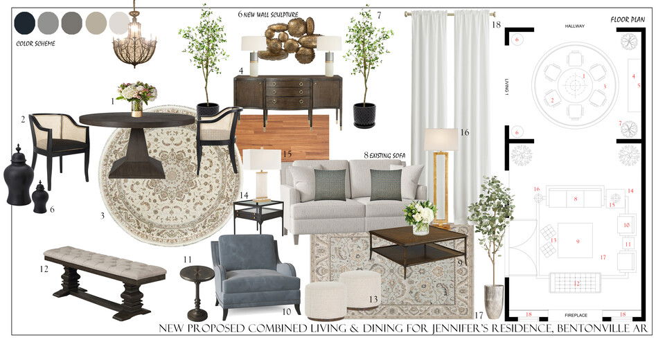 Glamorous Open Space Family Home Design  Aida A. Moodboard 2 thumb