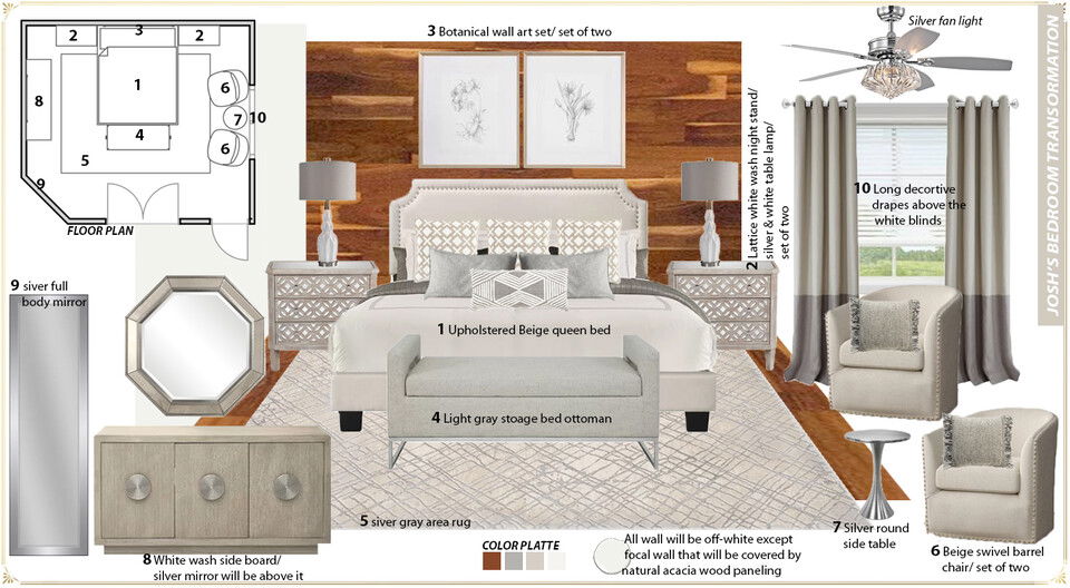 Proyecto de Diseño de Dormitorio Global Moderno Franzi K. Tablero de Inspiración 2 thumb