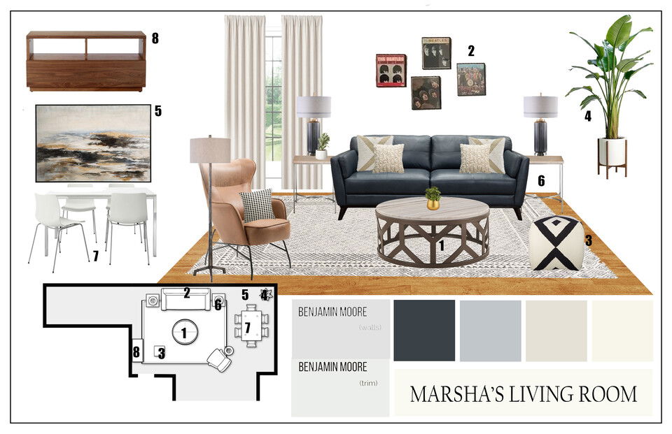 Bright Modern Combined Living and Dining Design Casey H. Moodboard 1 thumb