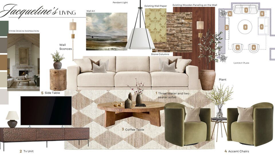 Modern Rustic Living Room Design Nora B. Moodboard 1 thumb