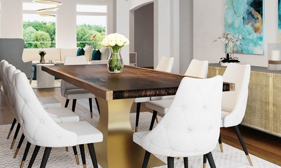 Chic & Glam Living/Dining Room Decor