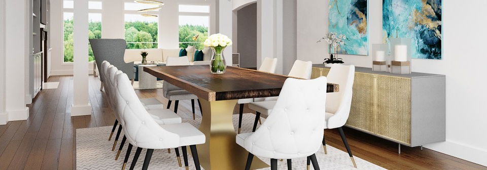 Chic & Glam Living/Dining Room Decor