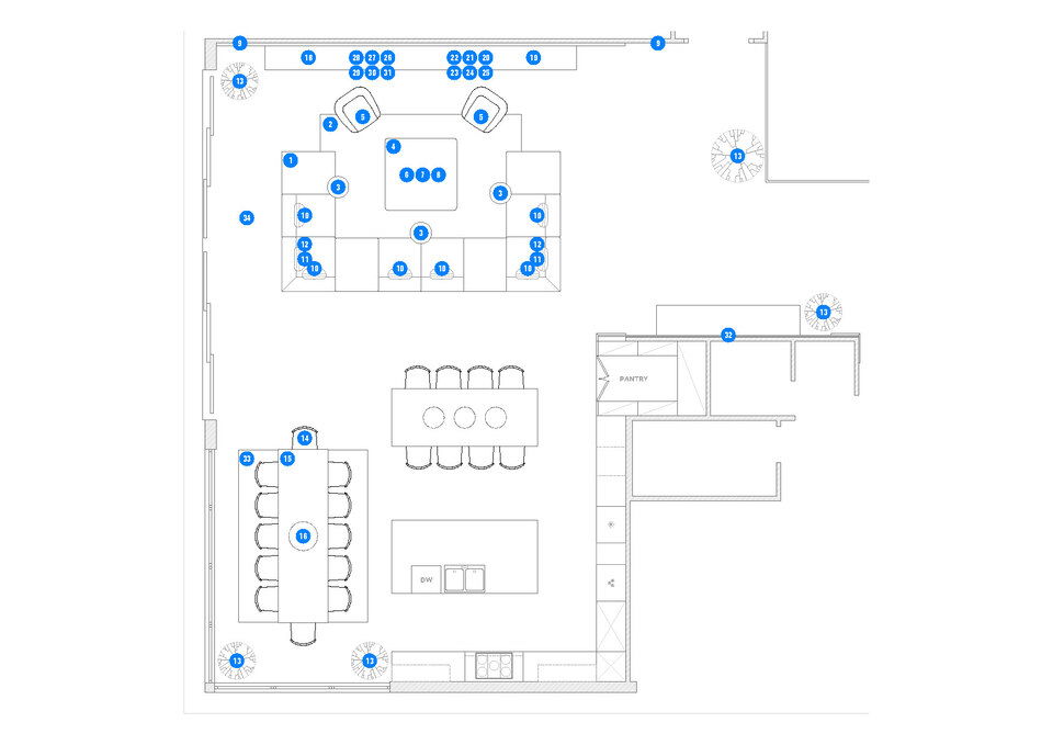 Online Designer Combined Living/Dining Floorplan