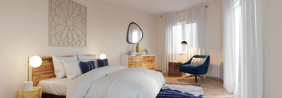 Contemporary Organic Master Bedroom & Kids Room- After Rendering