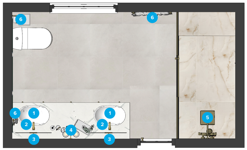 Online Designer Bathroom Floorplan