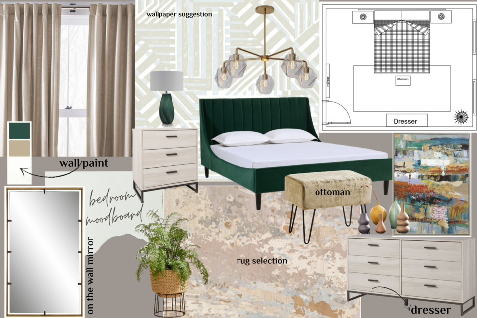 Inspiring Modern Bedroom Interior Design Sahar M. Moodboard 2 thumb