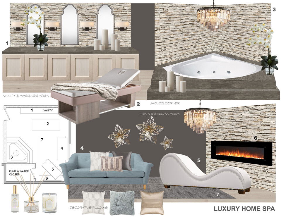 Basement Transformation into Relaxing Home Spa Laura A. Moodboard 2 thumb