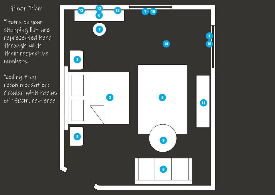 Online Designer Bedroom Floorplan