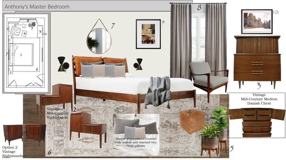 Classic Mid-Century Modern Bedroom Design Wanda P. Moodboard 1 thumb