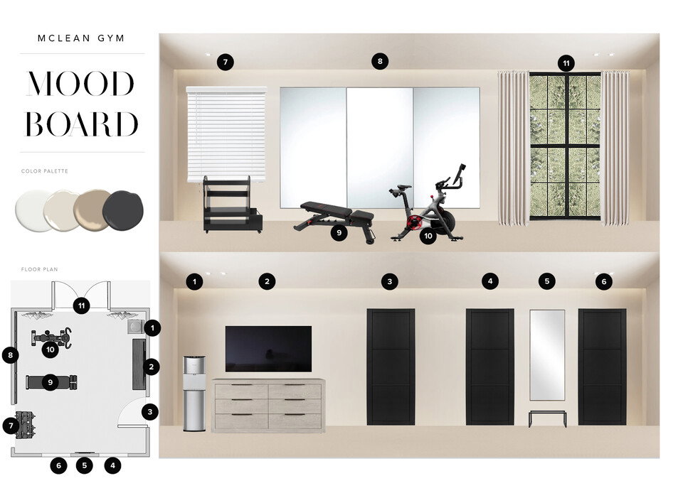 Sleek & Modern Masculine Home Gym Remodel Erika F. Moodboard 2 thumb