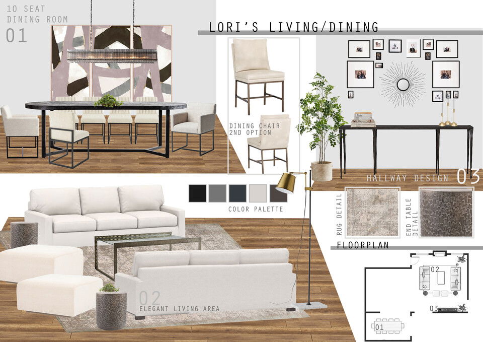 Glam & Chic Living and Dining Interior Design Jessica D. Moodboard 2 thumb