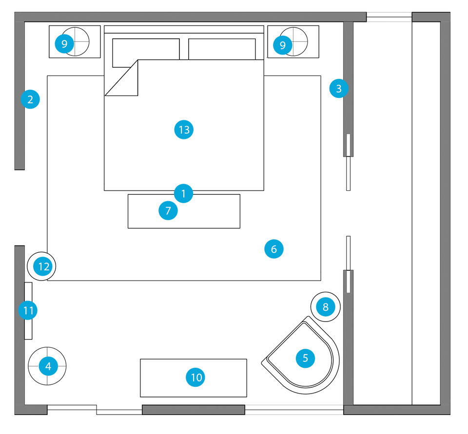 Online Designer Bedroom Floorplan