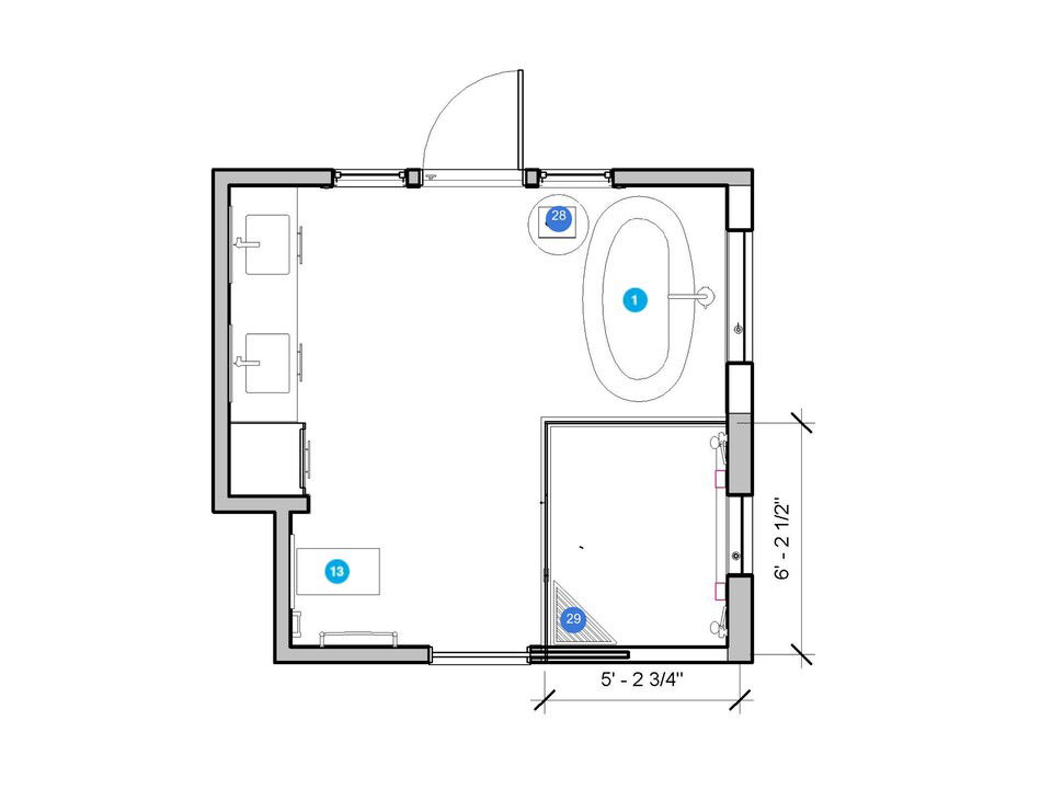 Online Designer Bathroom Floorplan