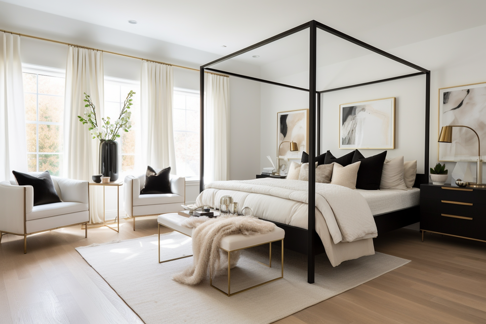 Classy Black & White Bedroom Design