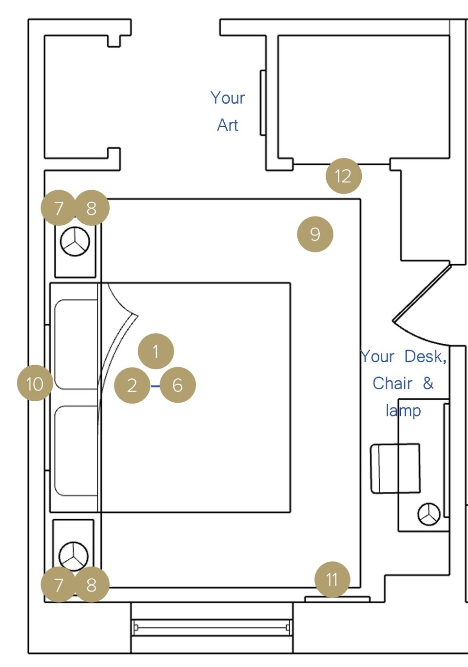 Online Designer Bedroom Floorplan