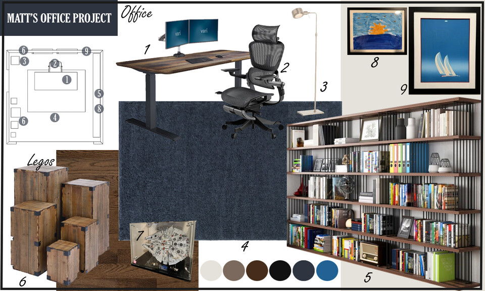 Creative Multi-Functional Home Office Design Meral Y. Moodboard 1 thumb