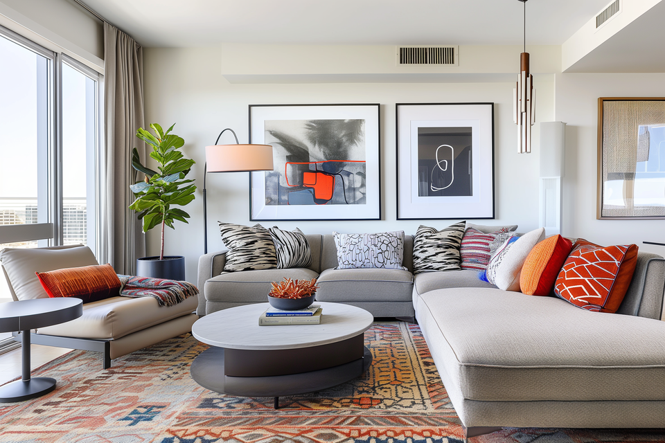 Eclectic Living Room Interior Designer 