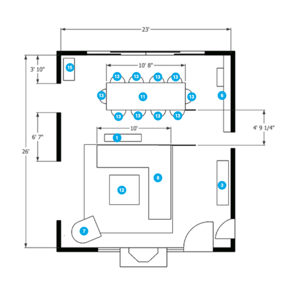 Online Designer Combined Living/Dining Floorplan